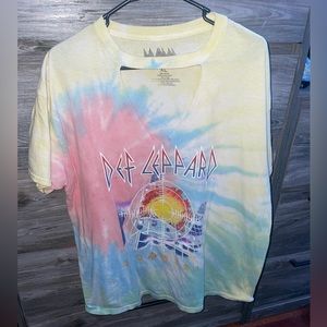 Tye Dye Def Leopard Cut T-shirt size XL